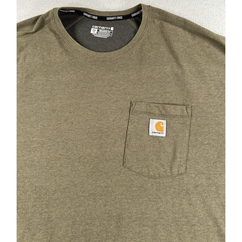 Lot Of 3 Carhartt Force Relaxed Fit T-Shirts Mens 3XL Tall Blue & Green - Picture 2 of 13